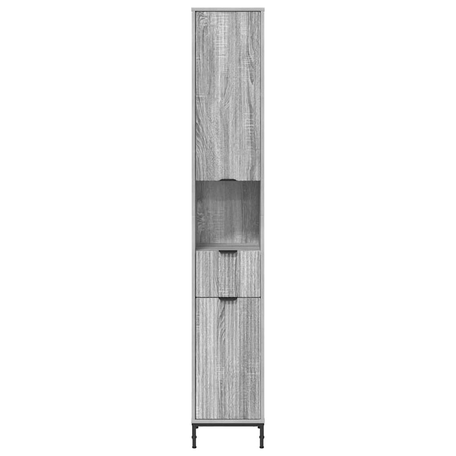 Hoge badkamerkast Grijs sonoma 31.5 x 33 x 190 cm Bewerkt hout