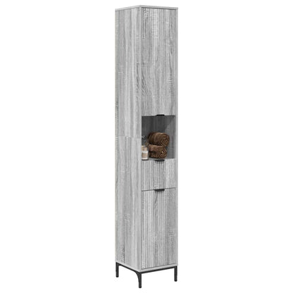 Hoge badkamerkast Grijs sonoma 31.5 x 33 x 190 cm Bewerkt hout