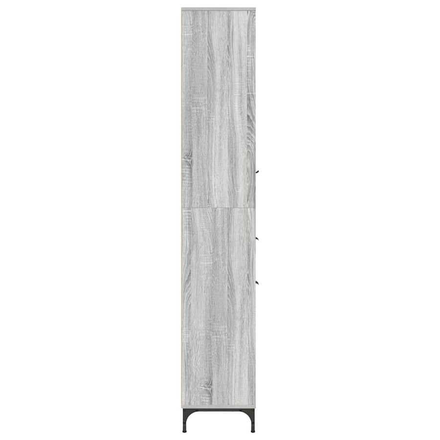 Hoge badkamerkast Grijs sonoma 31.5 x 33 x 190 cm Bewerkt hout