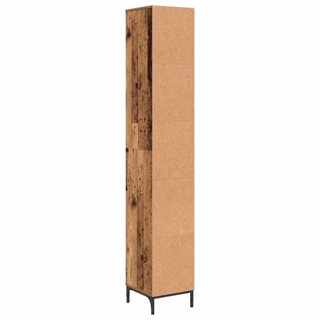 Hoge badkamerkast Oud hout 31.5 x 33 x 190 cm Bewerkt hout