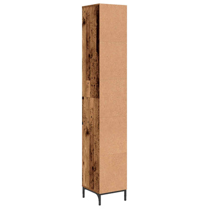 Badkamer Kast Oud Hout 31,5 x 33 x 190 cm Bewerkt hout, Metaal