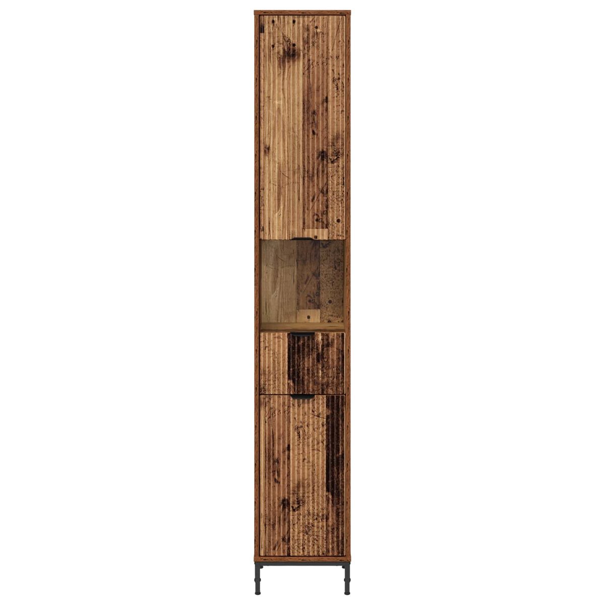 Badkamer Kast Oud Hout 31,5 x 33 x 190 cm Bewerkt hout, Metaal