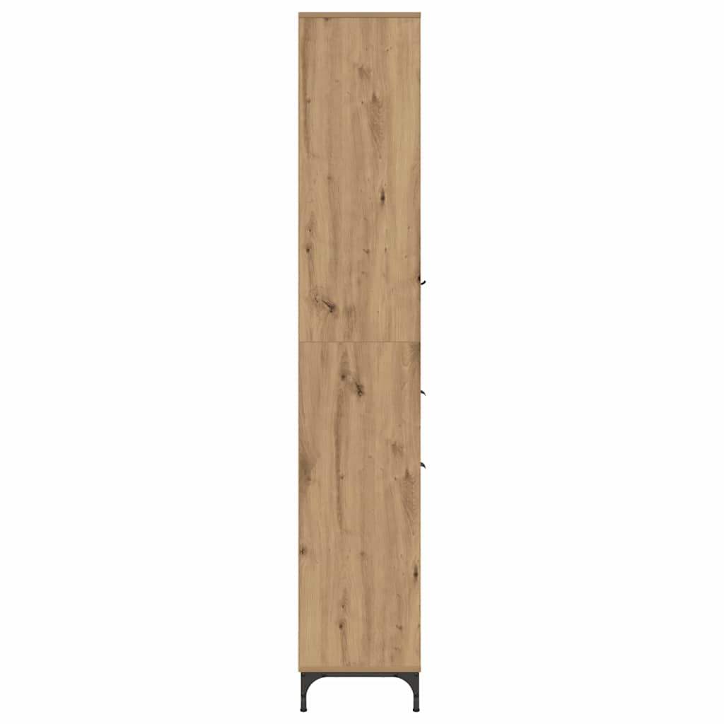 Hoge badkamerkast artisanaal eikenkleurig 31.5 x 33 x 190 cm