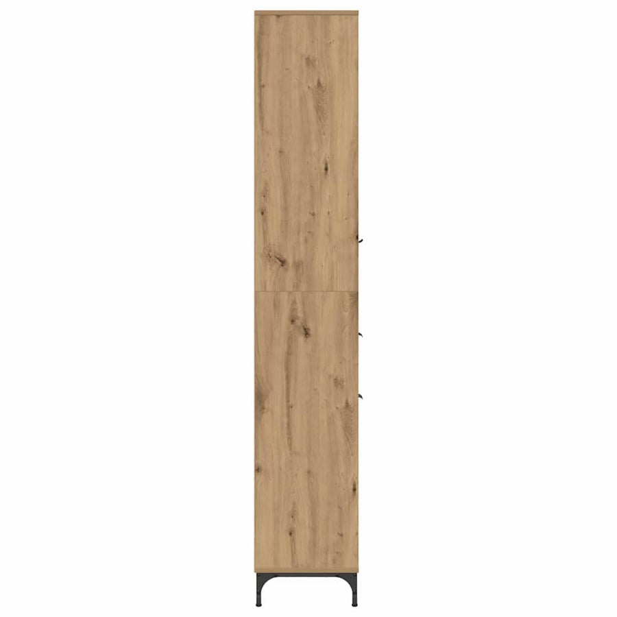Hoge badkamerkast artisanaal eikenkleurig 31.5 x 33 x 190 cm