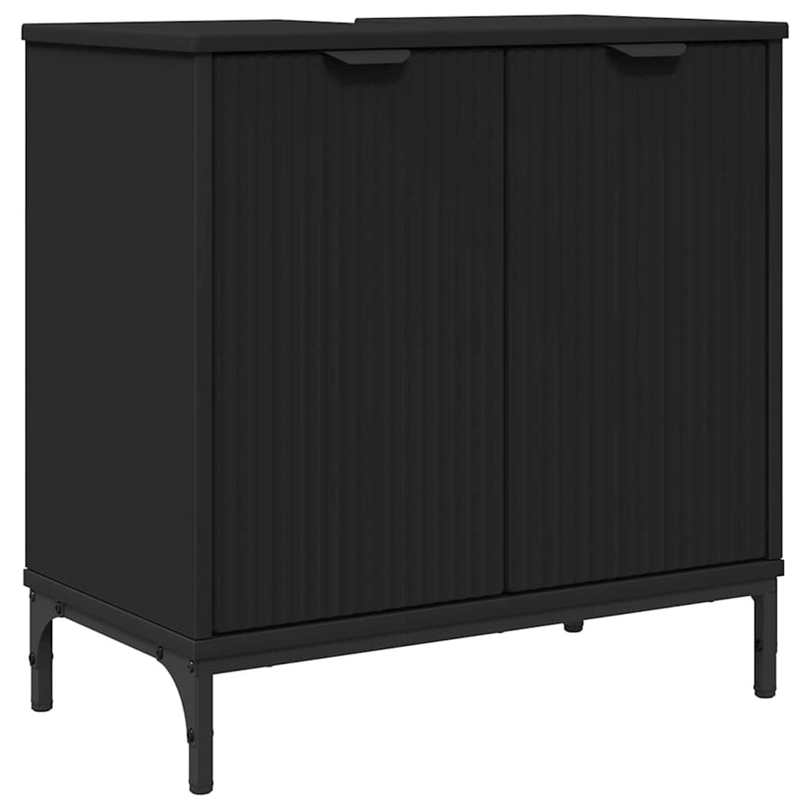 Badkamertenk te kast Zwart 60,5 x 33,5 x 61 cm Bewerkt hout