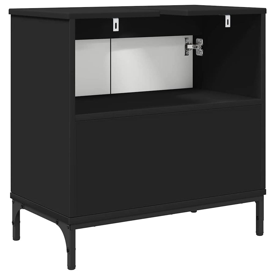 Badkamertenk te kast Zwart 60,5 x 33,5 x 61 cm Bewerkt hout