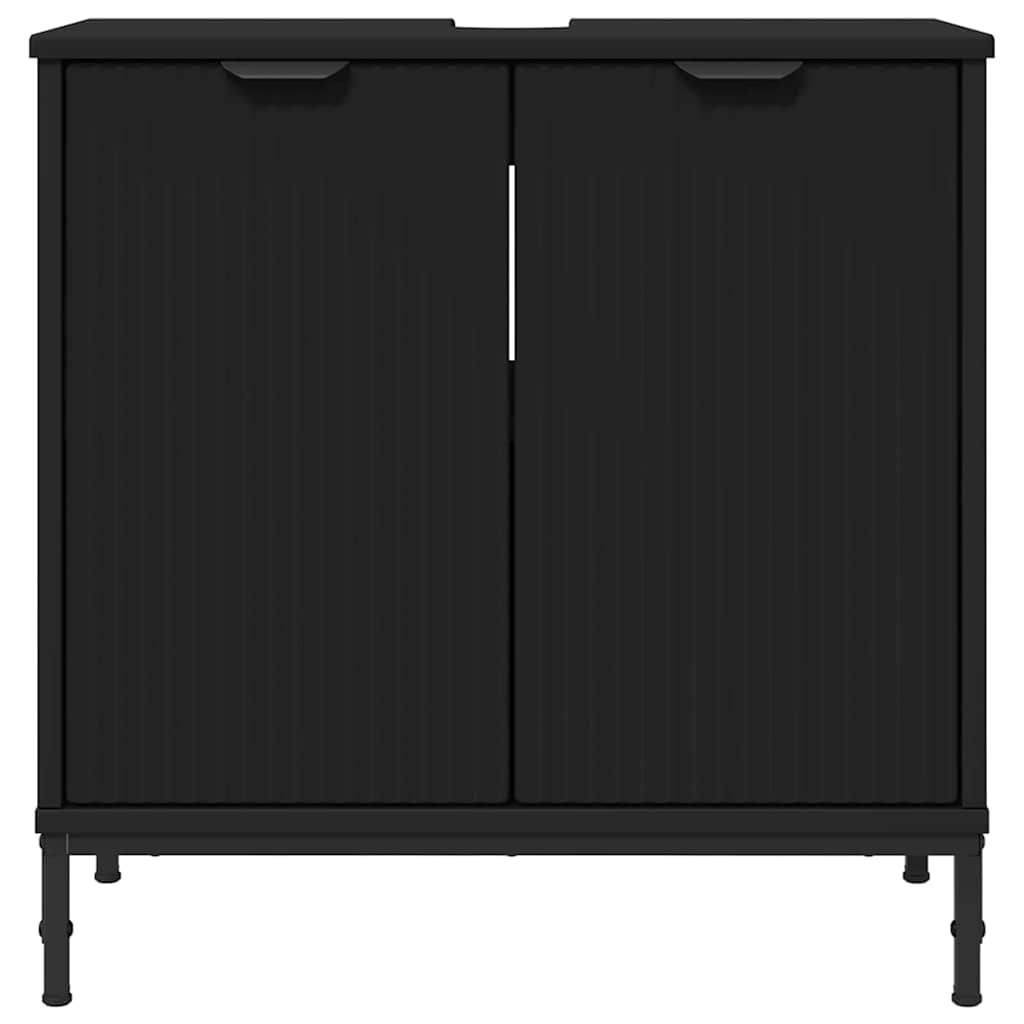 Badkamertenk te kast Zwart 60,5 x 33,5 x 61 cm Bewerkt hout