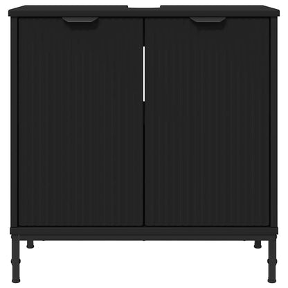 Badkamertenk te kast Zwart 60,5 x 33,5 x 61 cm Bewerkt hout