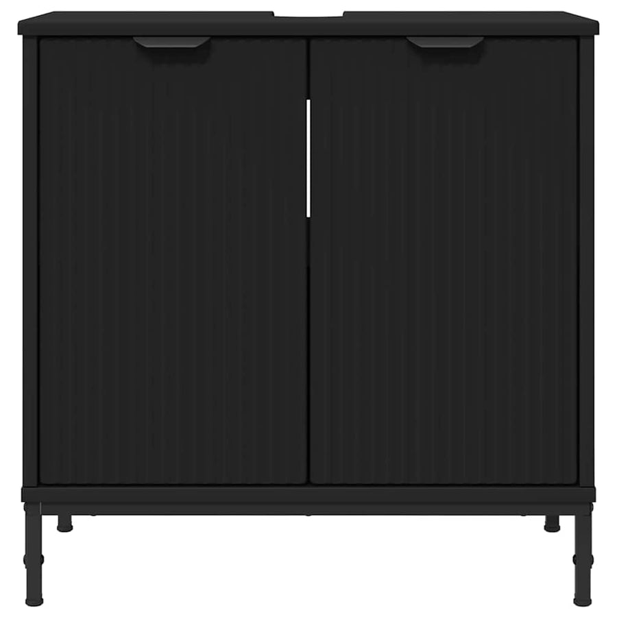 Badkamertenk te kast Zwart 60,5 x 33,5 x 61 cm Bewerkt hout