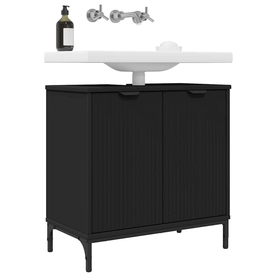 Badkamertenk te kast Zwart 60,5 x 33,5 x 61 cm Bewerkt hout