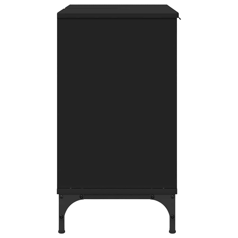 Badkamertenk te kast Zwart 60,5 x 33,5 x 61 cm Bewerkt hout