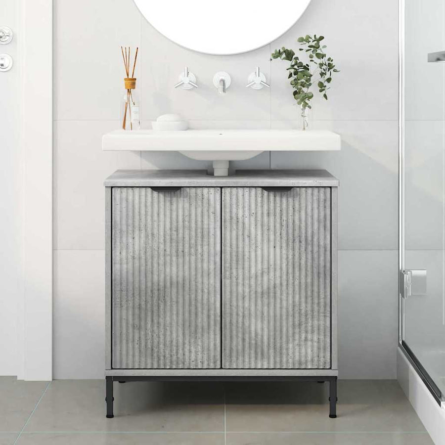 Badkamertenk te kast met opslag Betongrijs 60,5 x 33,5 x 61 cm