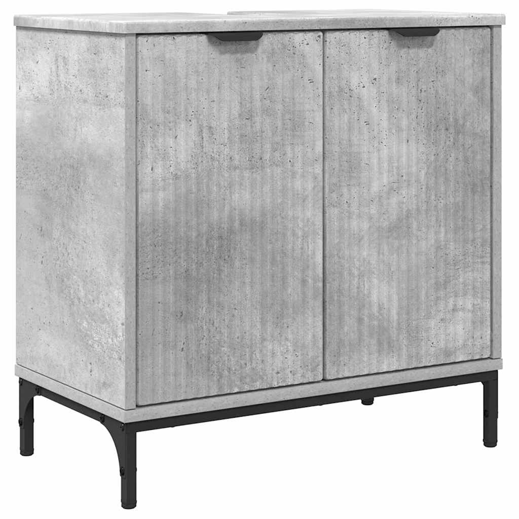 Badkamertenk te kast met opslag Betongrijs 60,5 x 33,5 x 61 cm