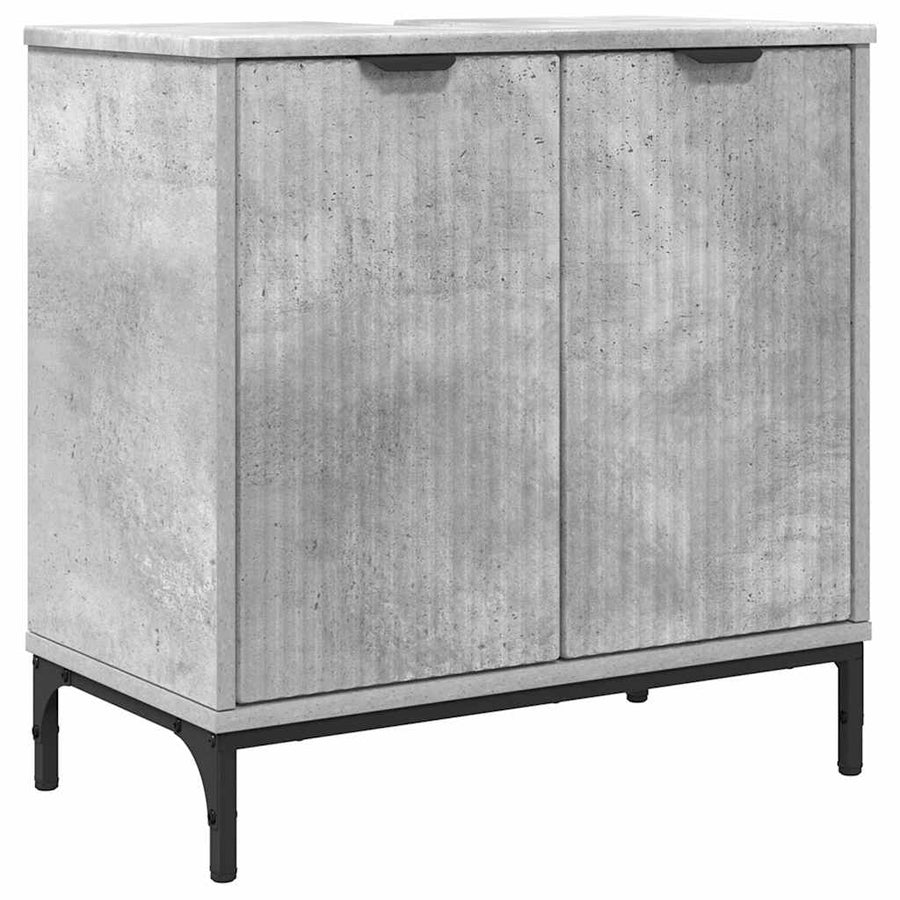 Badkamertenk te kast met opslag Betongrijs 60,5 x 33,5 x 61 cm