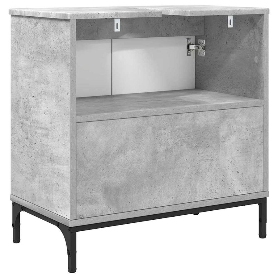 Badkamertenk te kast met opslag Betongrijs 60,5 x 33,5 x 61 cm