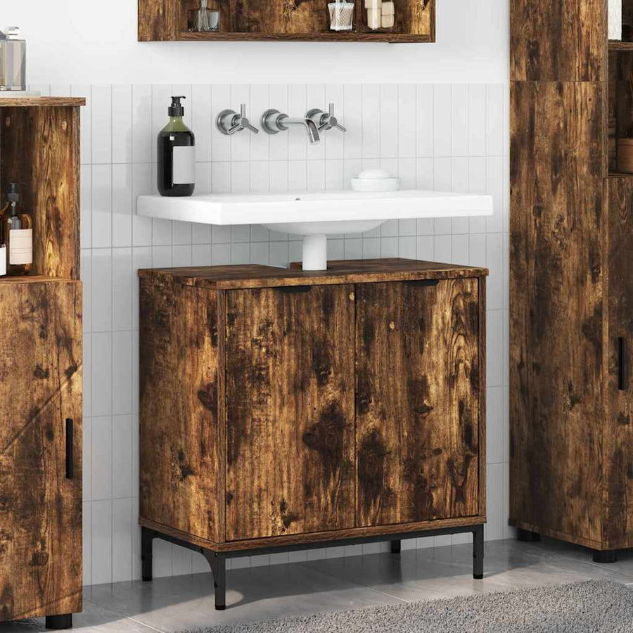 Badkamertenk te kast Gerookt eiken 60,5 x 33,5 x 61 cm