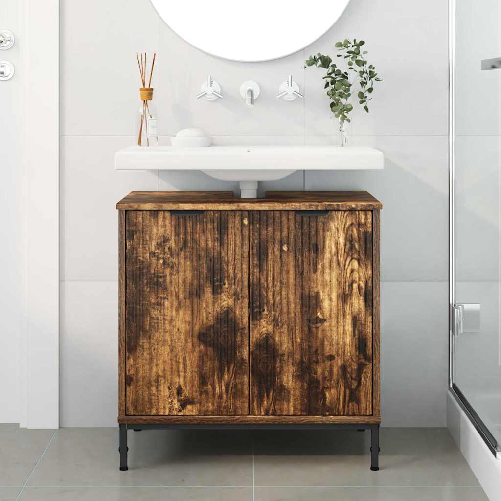 Badkamertenk te kast Gerookt eiken 60,5 x 33,5 x 61 cm