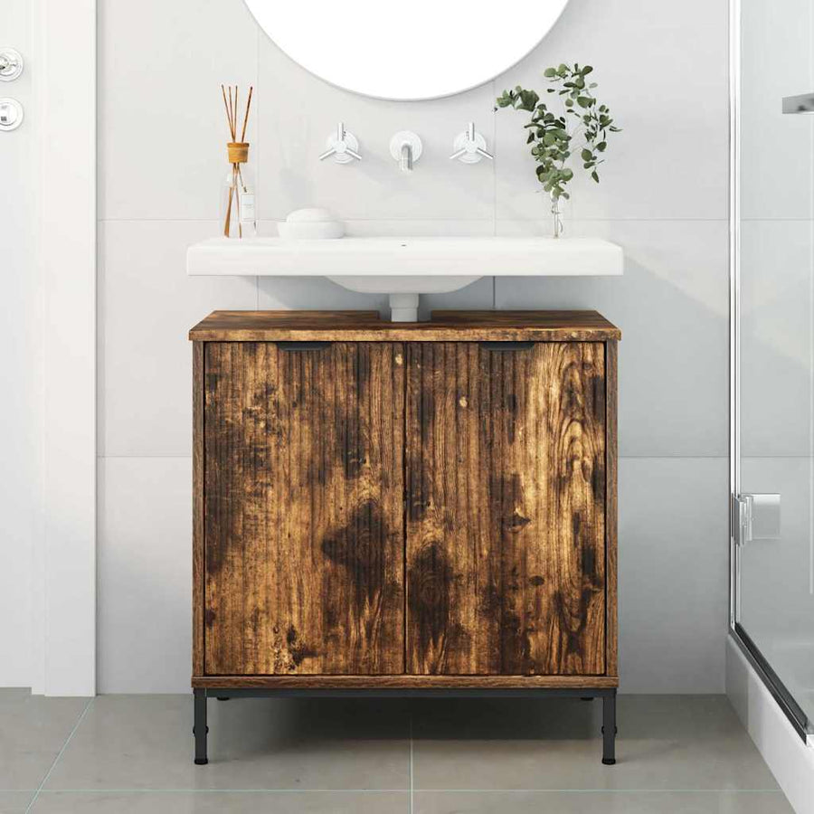 Badkamertenk te kast Gerookt eiken 60,5 x 33,5 x 61 cm