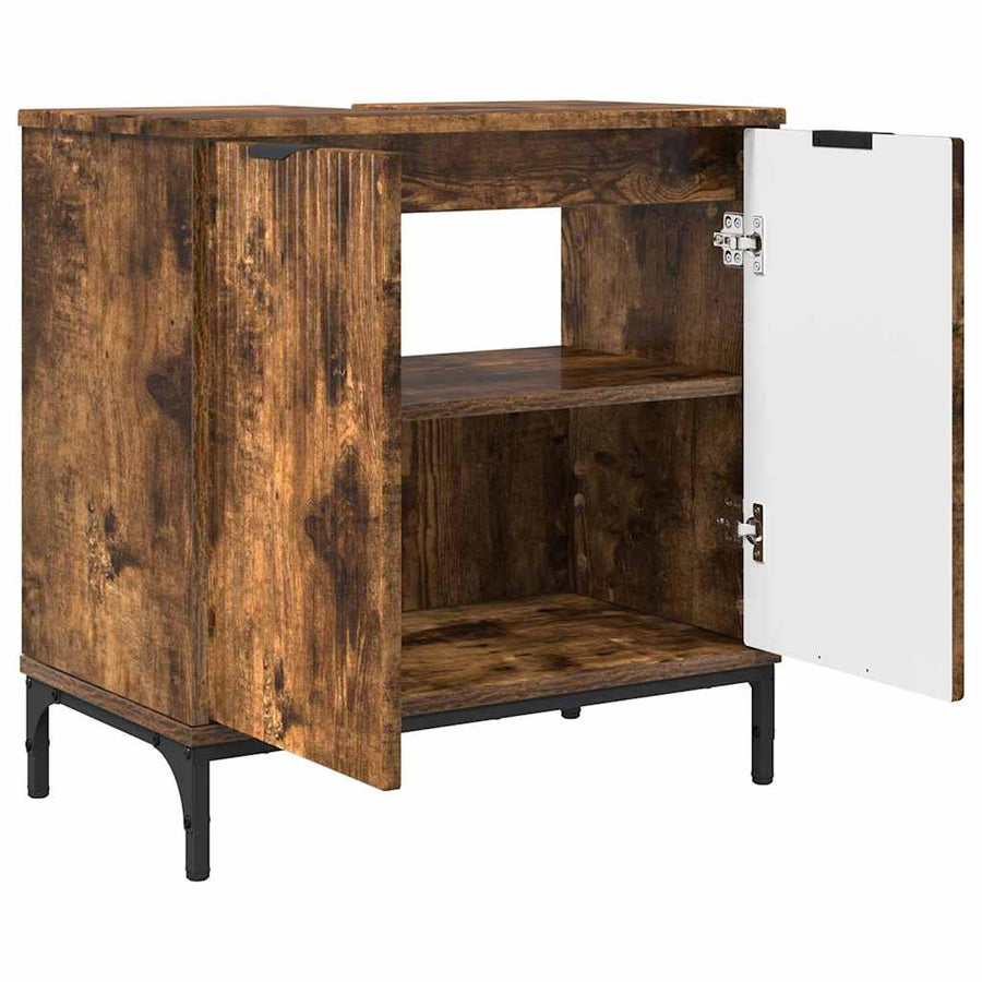 Badkamertenk te kast Gerookt eiken 60,5 x 33,5 x 61 cm
