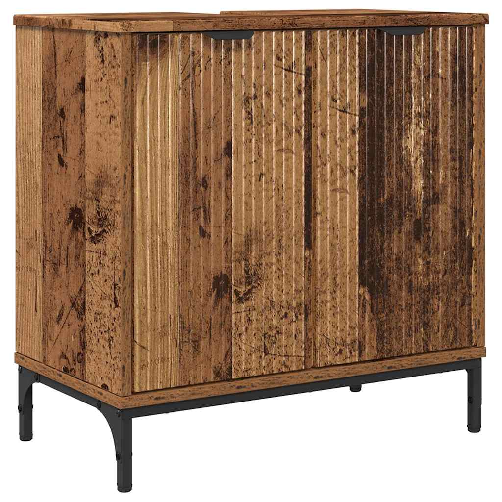 Badkamertenk te kast Oud hout 60,5 x 33,5 x 61 cm Bewerkt hout