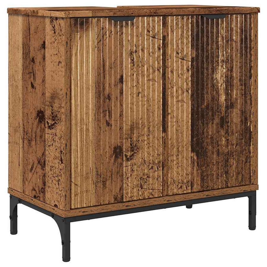 Badkamertenk te kast Oud hout 60,5 x 33,5 x 61 cm Bewerkt hout