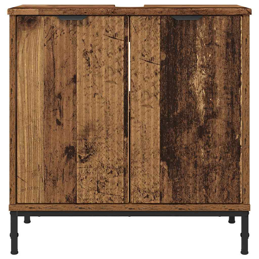 Badkamertenk te kast Oud hout 60,5 x 33,5 x 61 cm Bewerkt hout