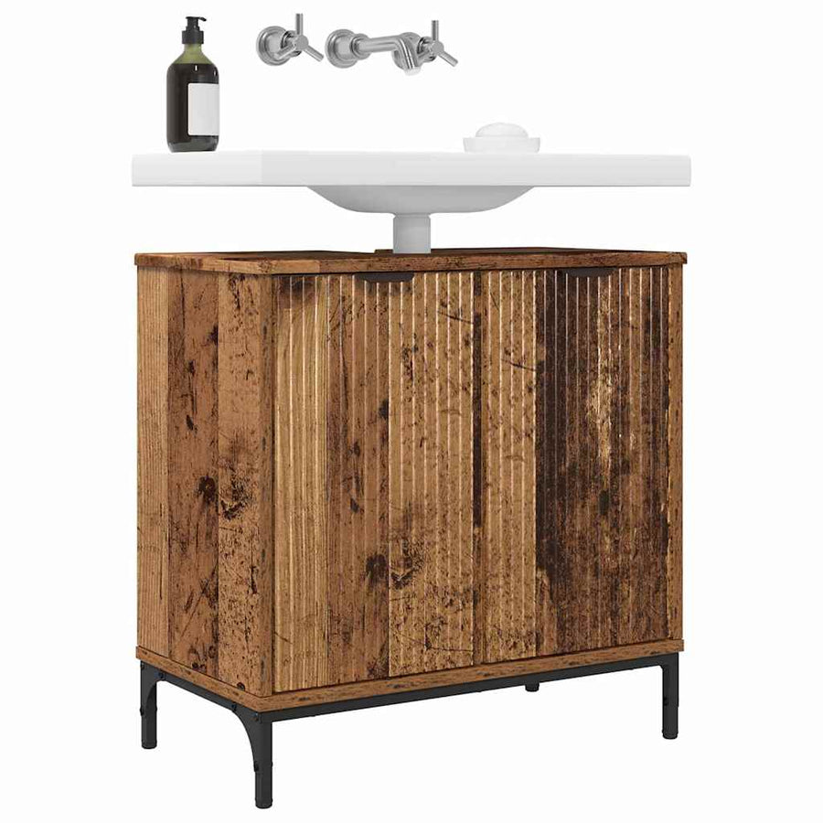 Badkamertenk te kast Oud hout 60,5 x 33,5 x 61 cm Bewerkt hout
