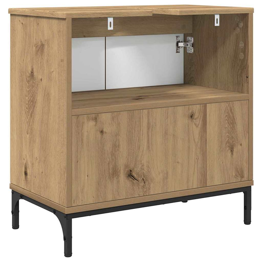 Badkamertenk te kast met opslag artisanaal eikenkleurig
