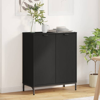 Dressoir 69,5 X 33 X 82 Cm Bewerkt Hout Zwart