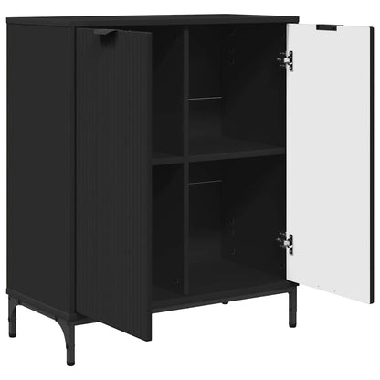 Dressoir 69,5 X 33 X 82 Cm Bewerkt Hout Zwart