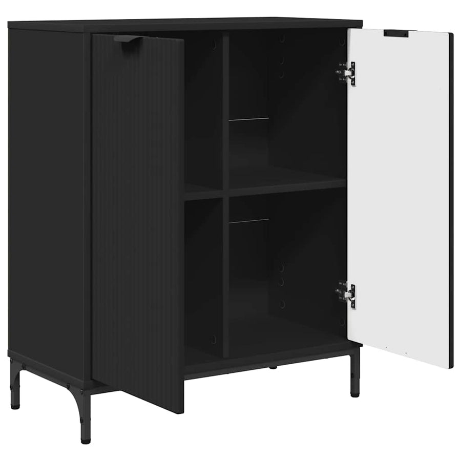 Dressoir 69,5 X 33 X 82 Cm Bewerkt Hout Zwart
