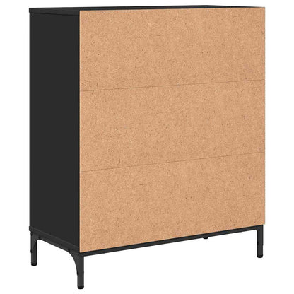 Dressoir 69,5 X 33 X 82 Cm Bewerkt Hout Zwart