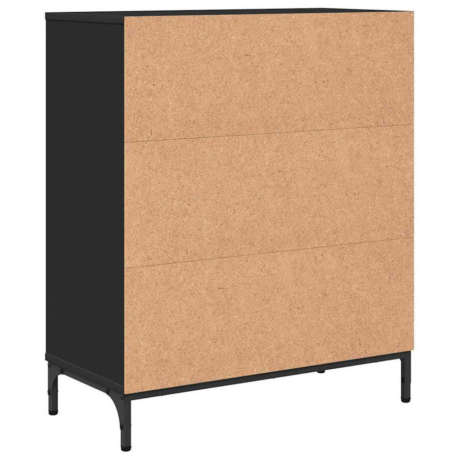 Dressoir 69,5 X 33 X 82 Cm Bewerkt Hout Zwart
