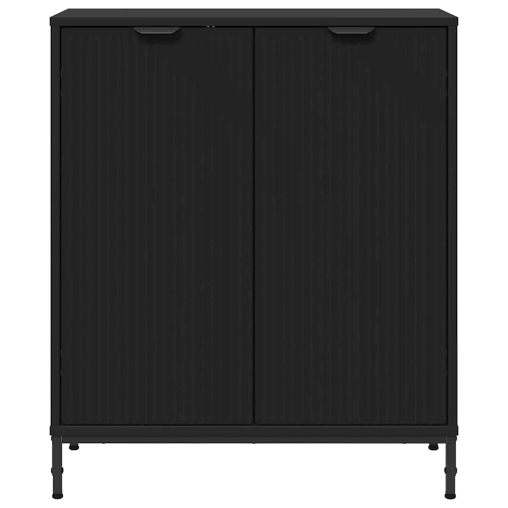 Dressoir 69,5 X 33 X 82 Cm Bewerkt Hout Zwart