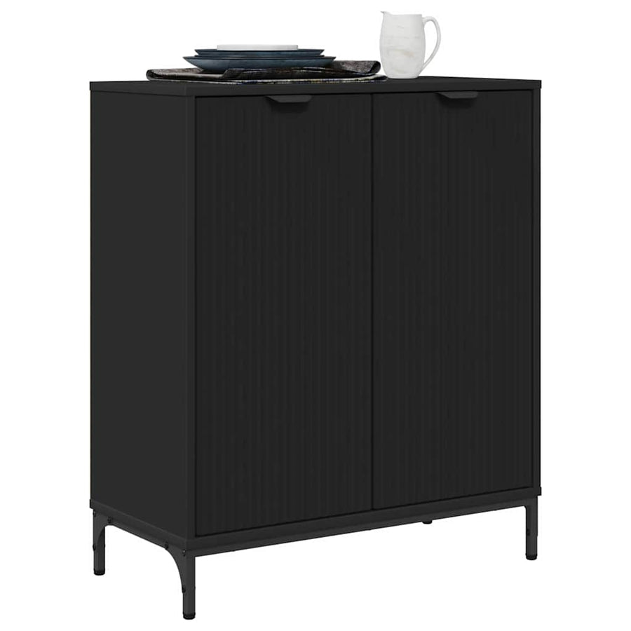 Dressoir 69,5 X 33 X 82 Cm Bewerkt Hout Zwart