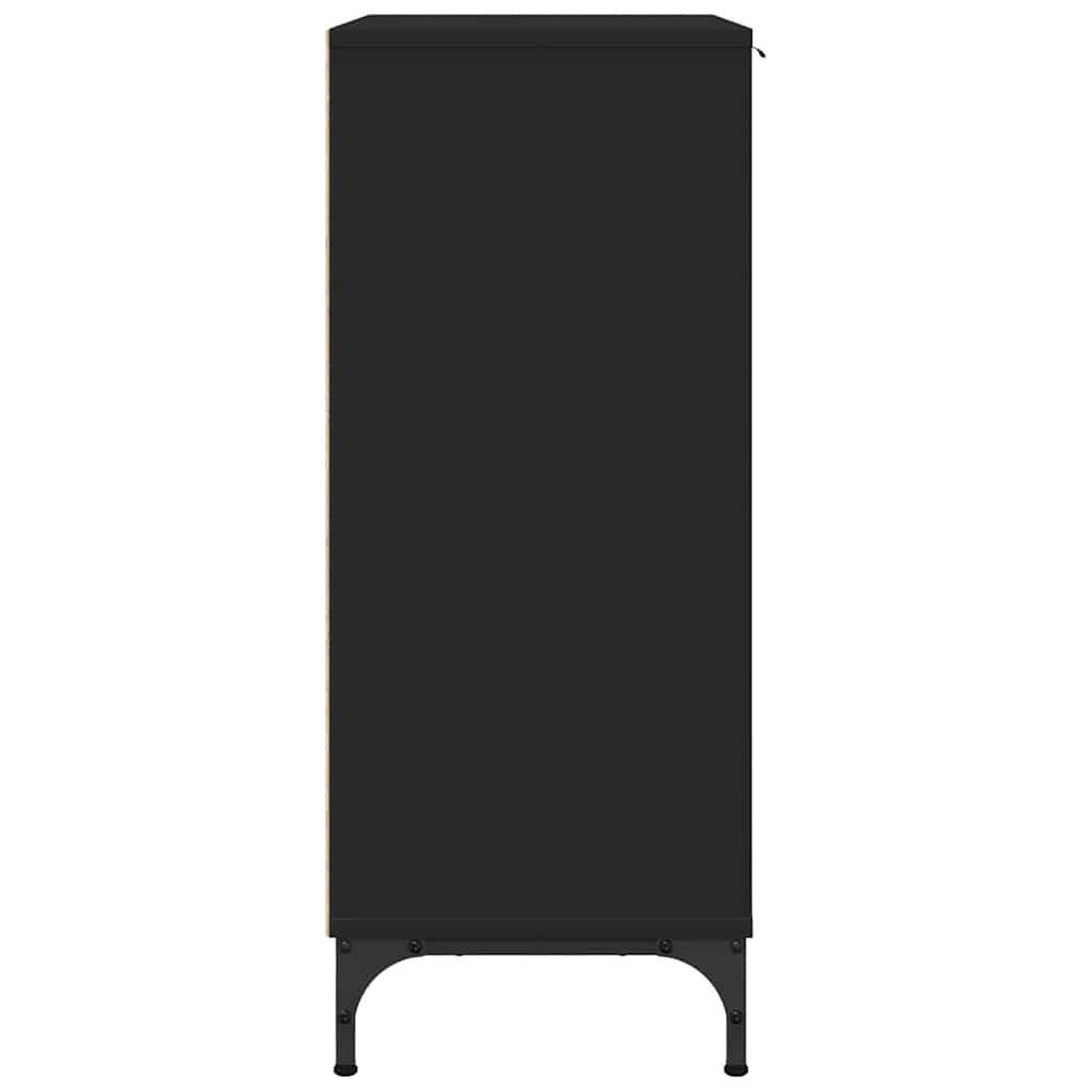 Dressoir 69,5 X 33 X 82 Cm Bewerkt Hout Zwart