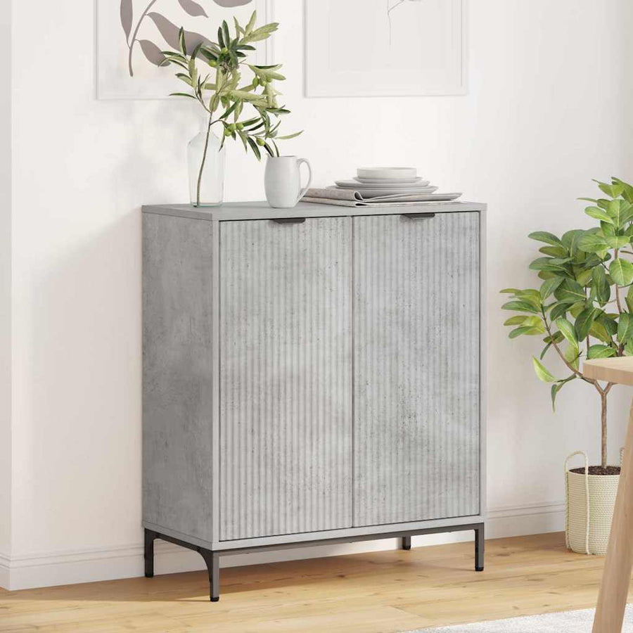 Dressoir Beton Grijs 69,5 x 33 x 82 cm Bewerkt hout