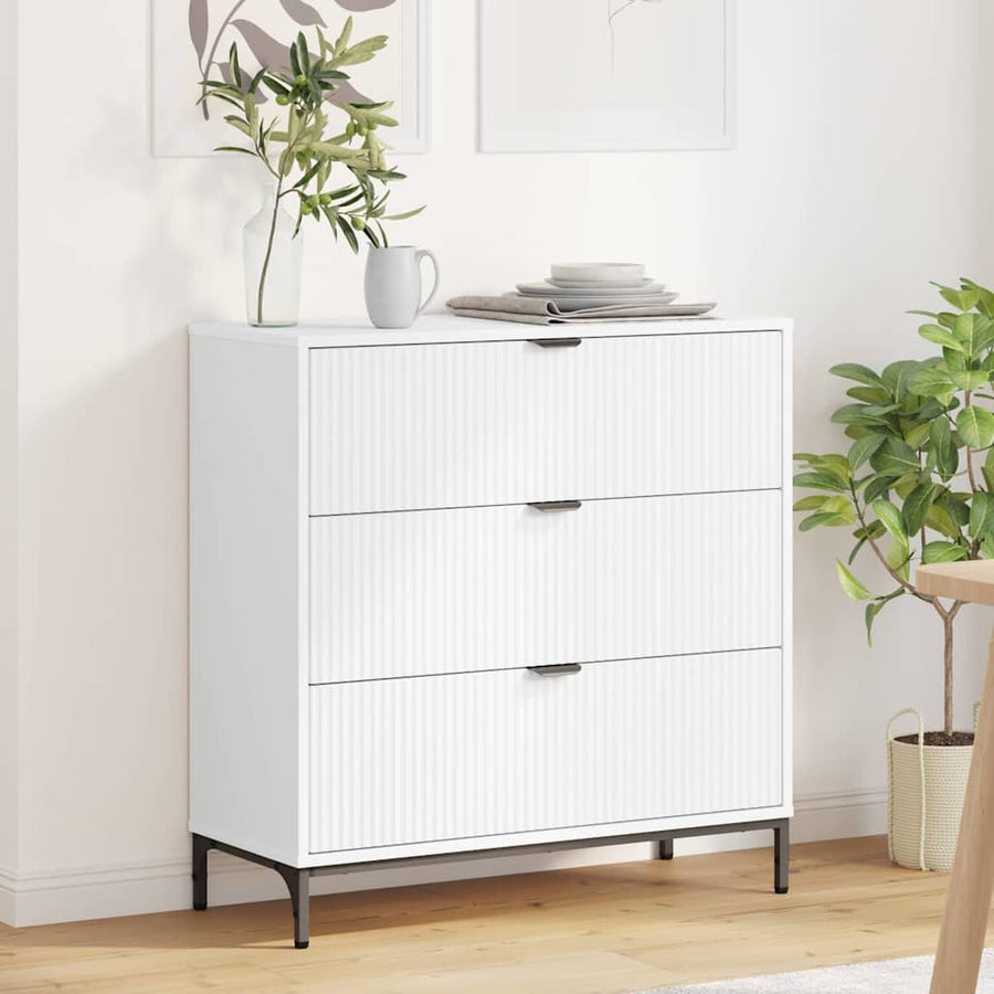 Dressoir met lade Wit 79,5 x 33 x 82 cm Bewerkt hout