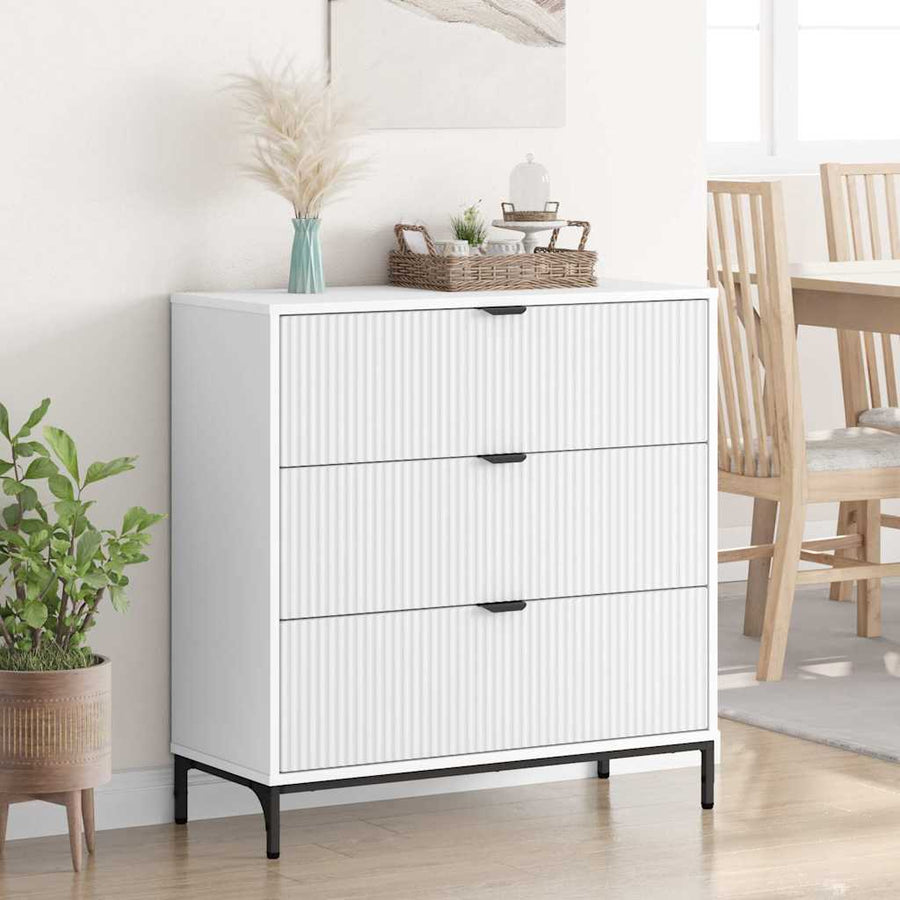 Dressoir met lade Wit 79,5 x 33 x 82 cm Bewerkt hout