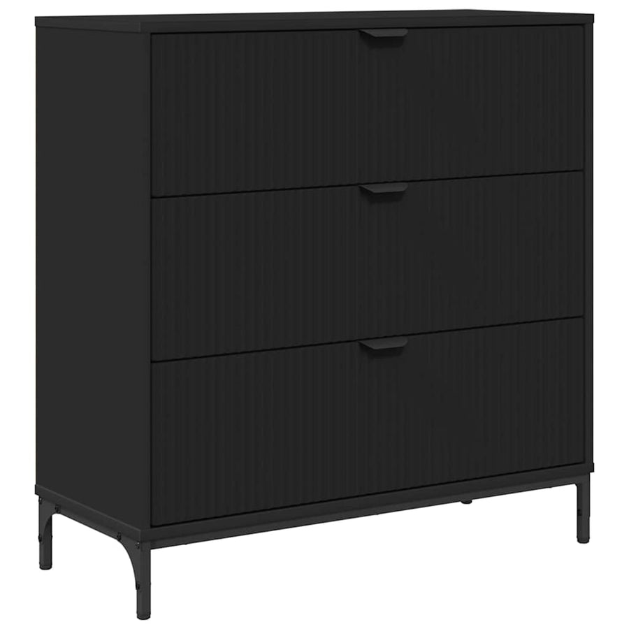 Dressoir met lade Zwart 79,5 x 33 x 82 cm Bewerkt hout