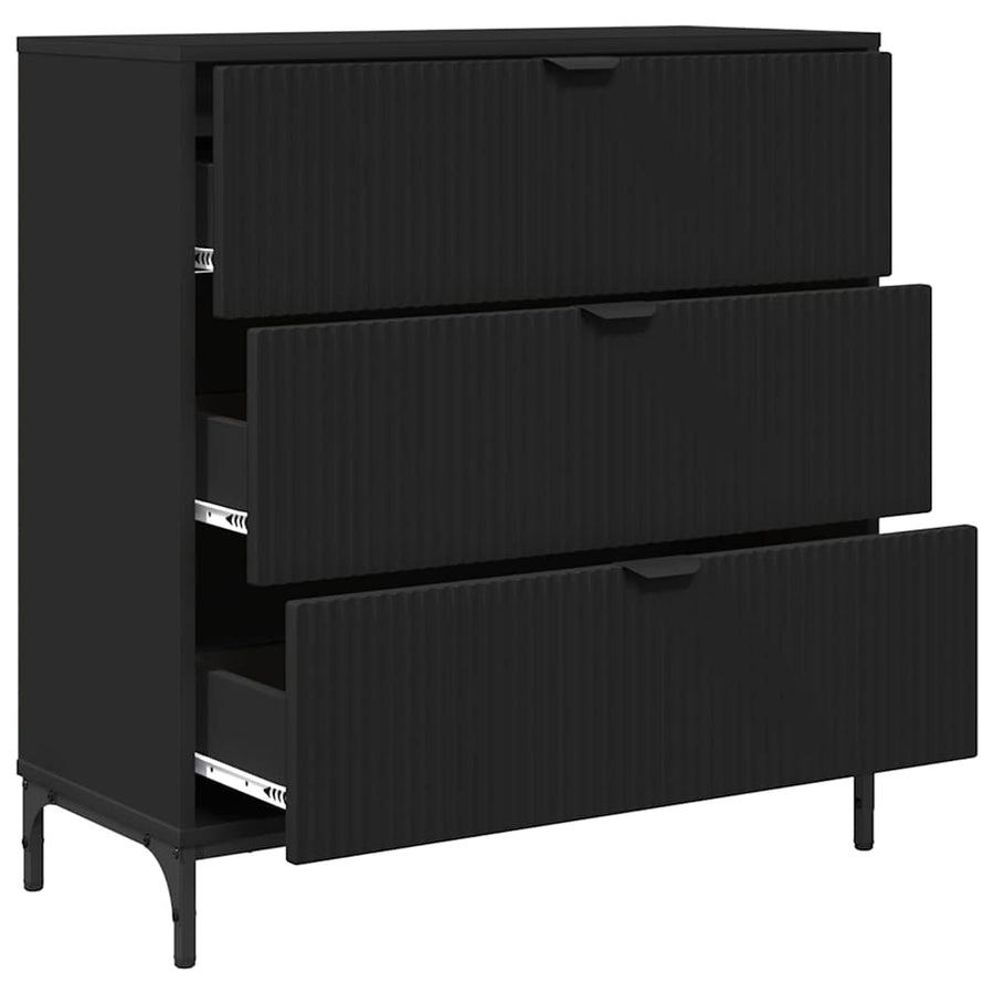 Dressoir met lade Zwart 79,5 x 33 x 82 cm Bewerkt hout