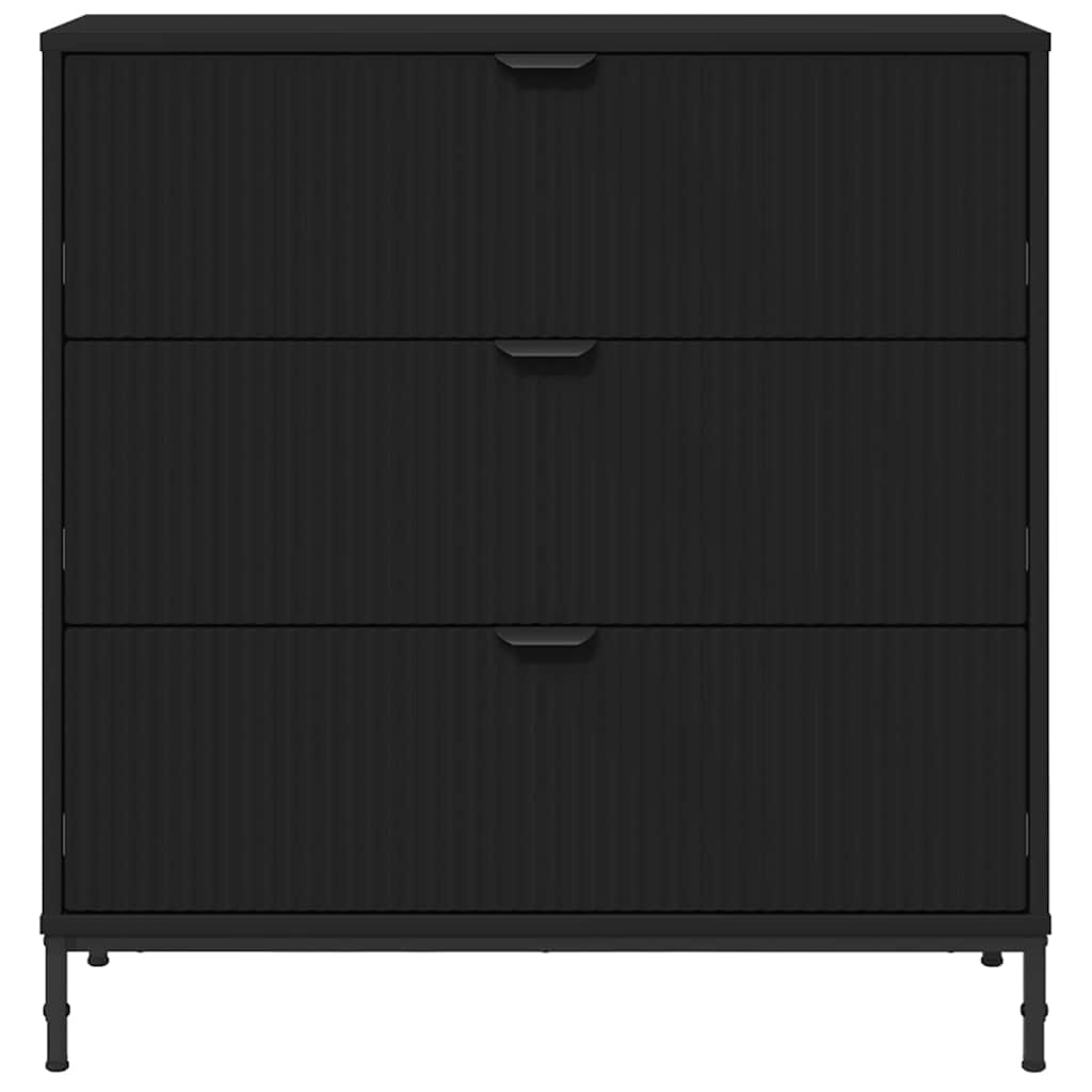 Dressoir met lade Zwart 79,5 x 33 x 82 cm Bewerkt hout