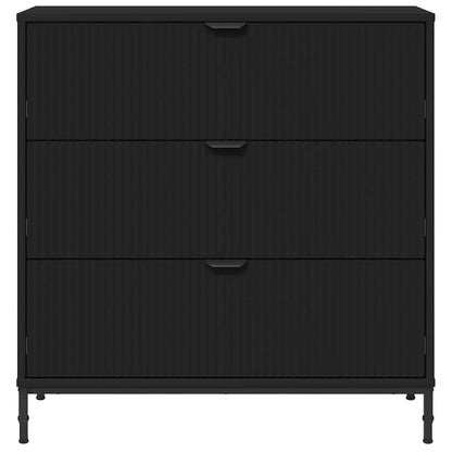 Dressoir met lade Zwart 79,5 x 33 x 82 cm Bewerkt hout