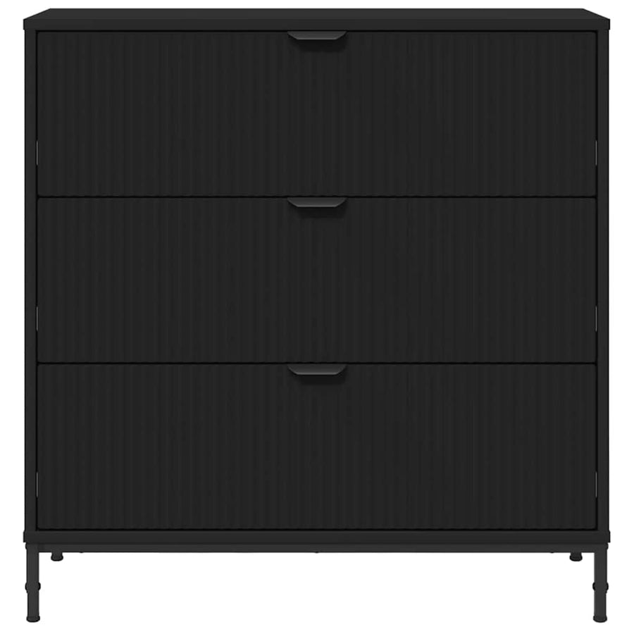 Dressoir met lade Zwart 79,5 x 33 x 82 cm Bewerkt hout