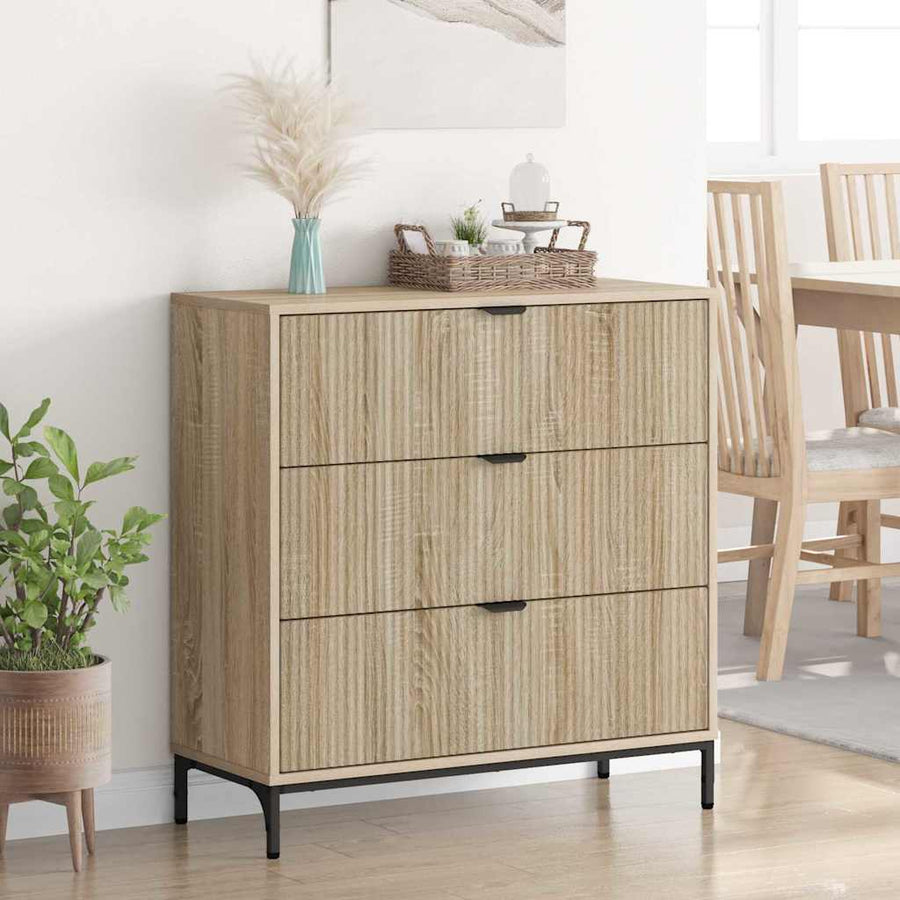Dressoir met lade Sonoma Eiken 79,5 x 33 x 82 cm Bewerkt hout