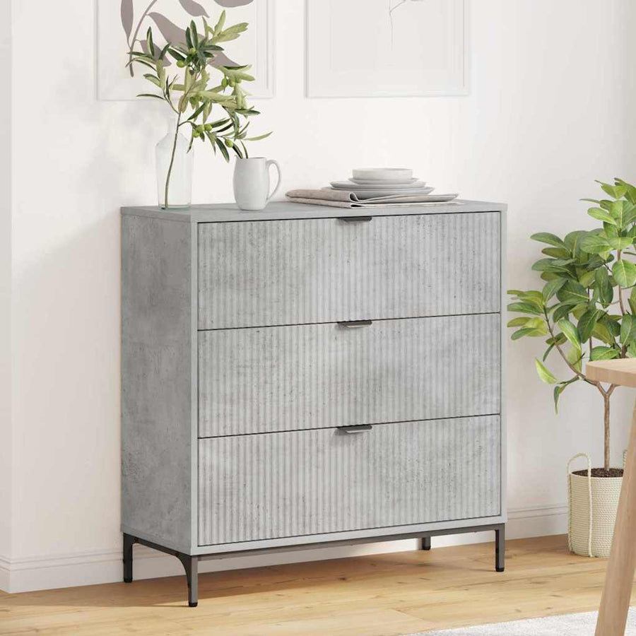 Dressoir met lade Beton Grijs 79,5 x 33 x 82 cm Bewerkt hout