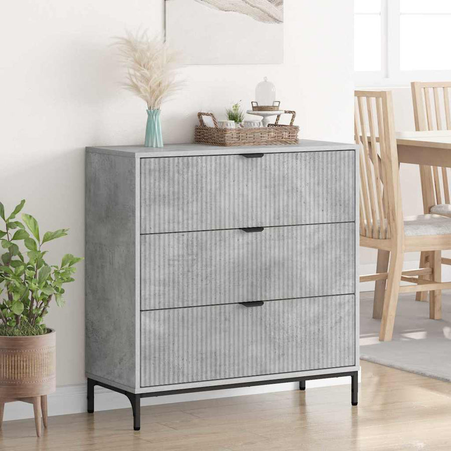 Dressoir met lade Beton Grijs 79,5 x 33 x 82 cm Bewerkt hout