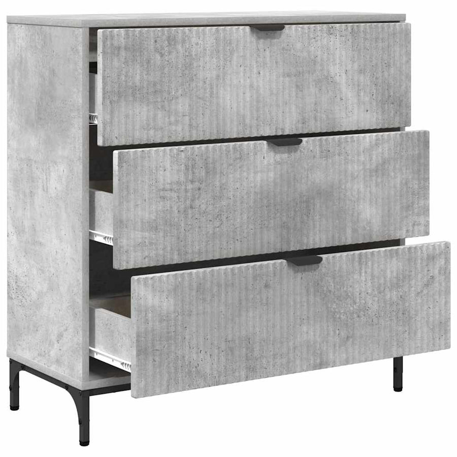 Dressoir met lade Beton Grijs 79,5 x 33 x 82 cm Bewerkt hout