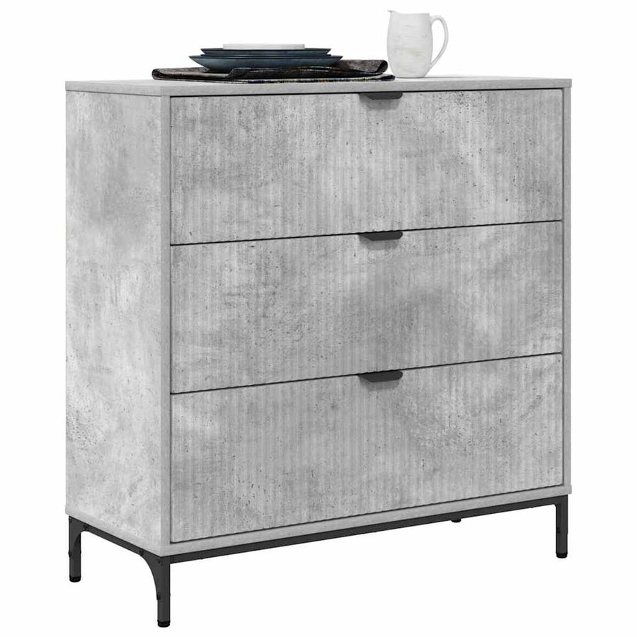 Dressoir met lade Beton Grijs 79,5 x 33 x 82 cm Bewerkt hout