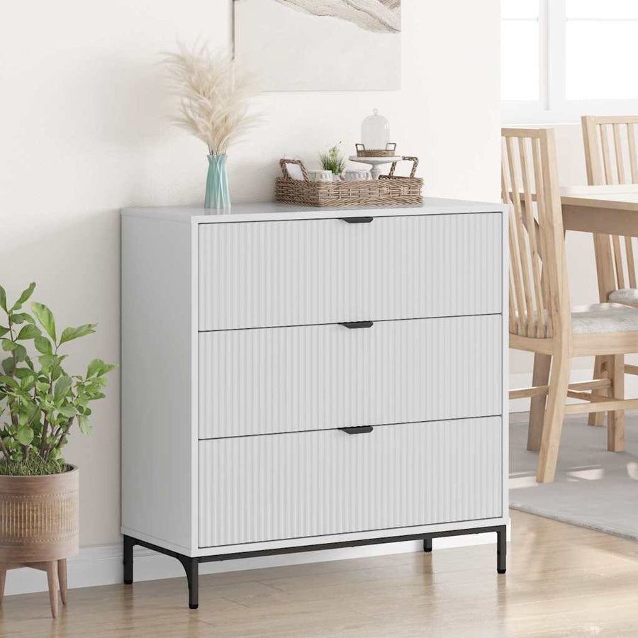 Dressoir met lade Hoogglans wit 79,5 x 33 x 82 cm Bewerkt hout